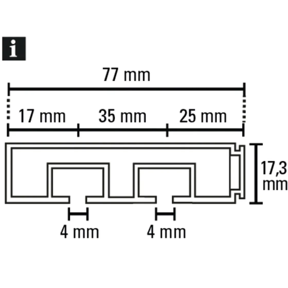 Vorhangschiene GE 2 180 cm weiß ^ Gardinia Hot