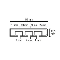 Vorhangschiene GE 3 180cm weiß ^ Gardinia Discount
