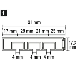 Vorhangschiene GE 3 150cm weiß ^ Gardinia Discount