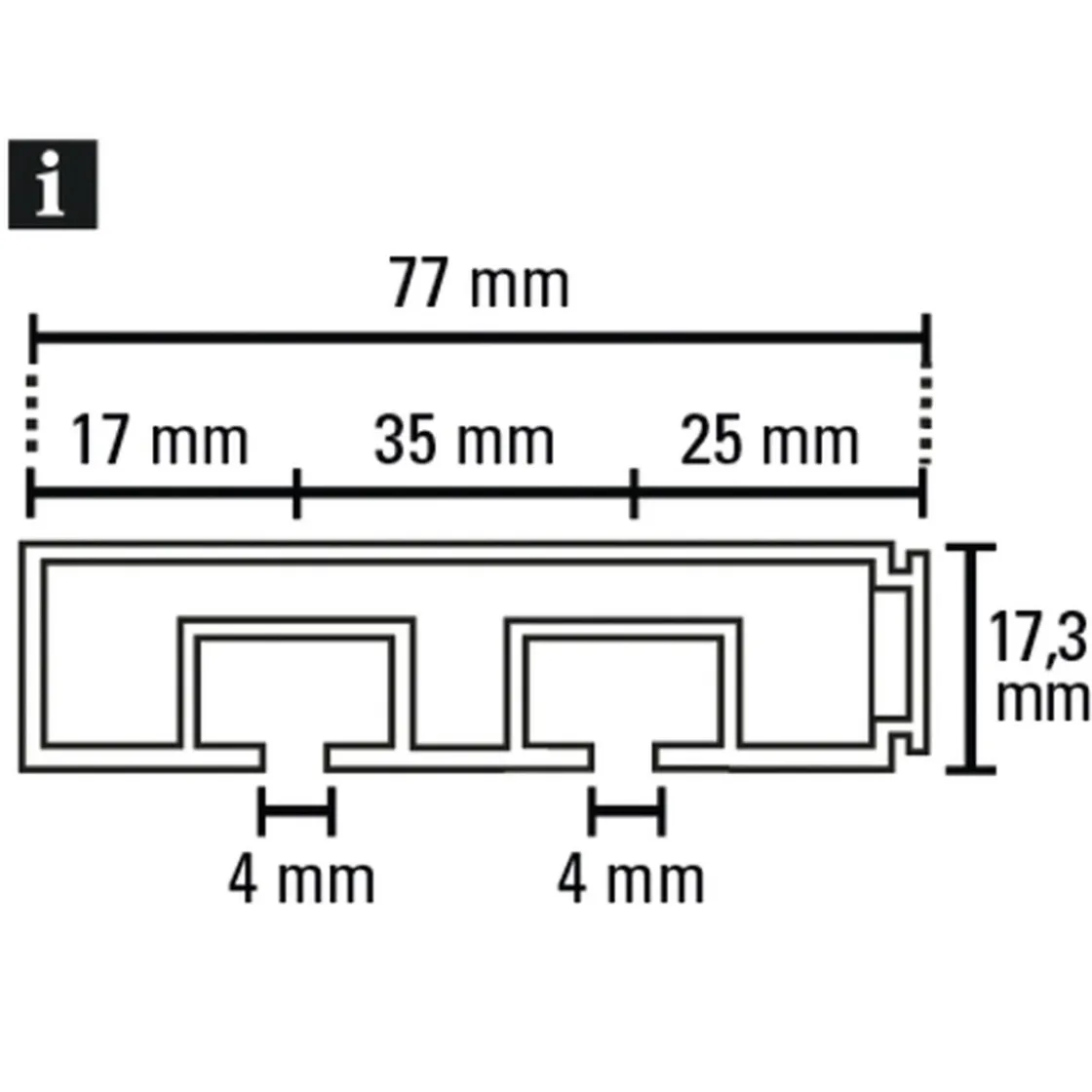 Vorhangschiene GE 2 250cm weiß ^ Gardinia Online