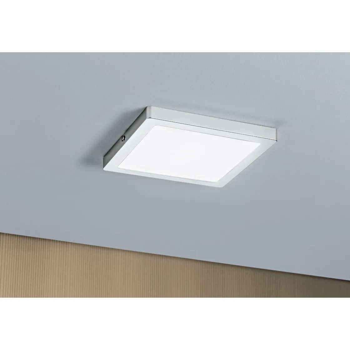WallCeiling Atria LED-Panel 220x220 mm16W 4000K Chrom matt 230V Kunststoff ^ Paulmann