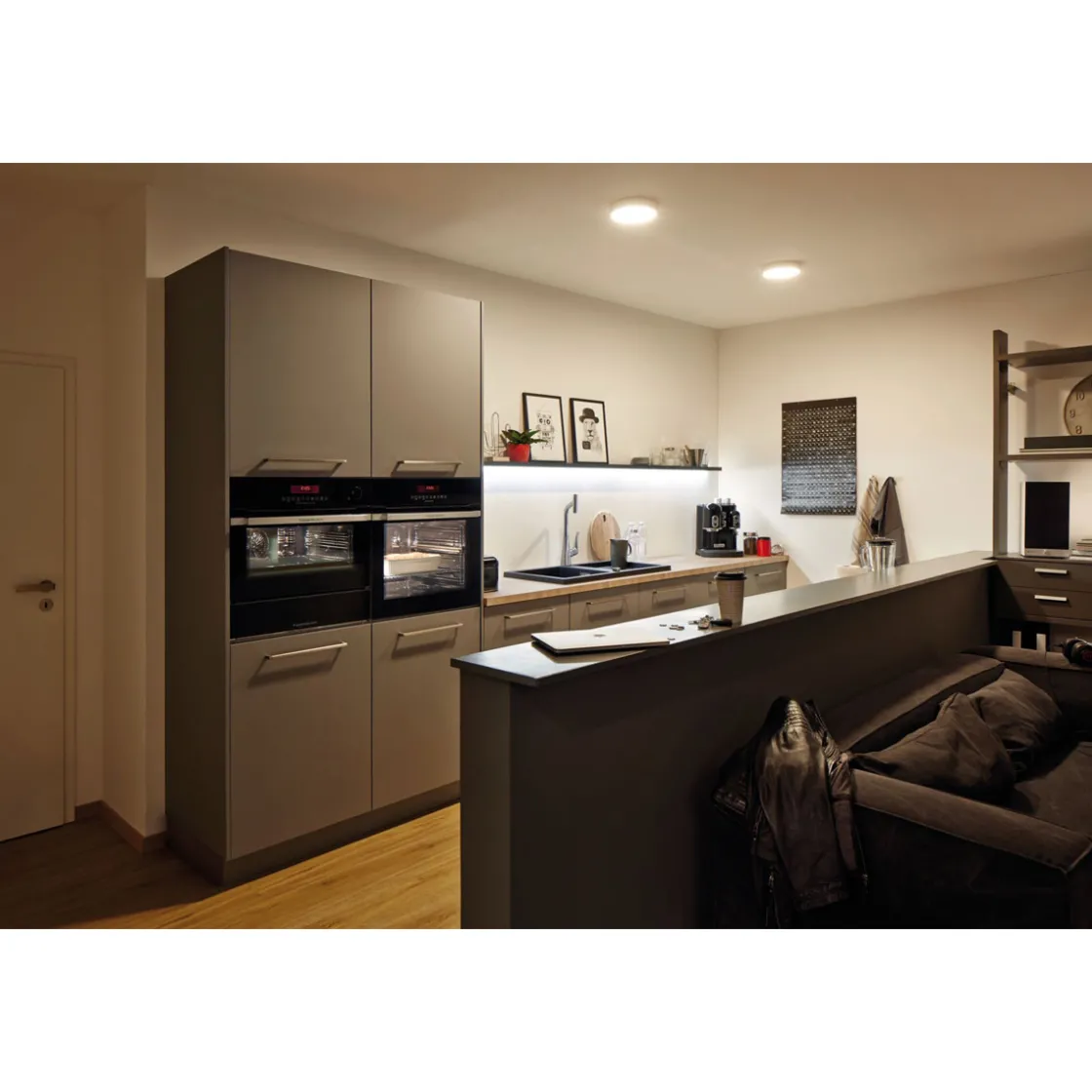 WallCeiling Lunar 17W LED 220mm weißmatt 230 V Alu ^ Paulmann