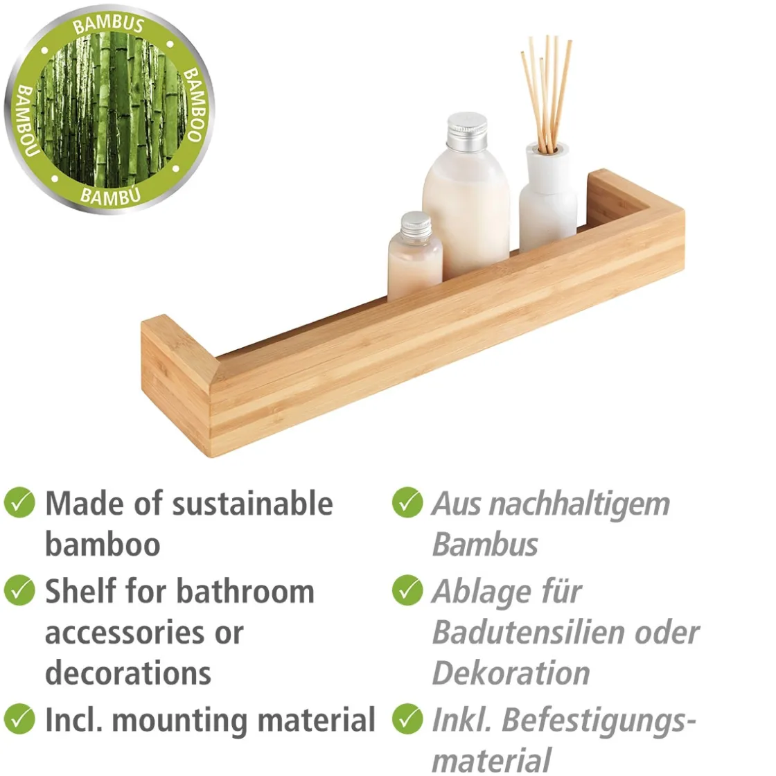 Wandablage 40 cm Bambusa ^ Wenko Discount