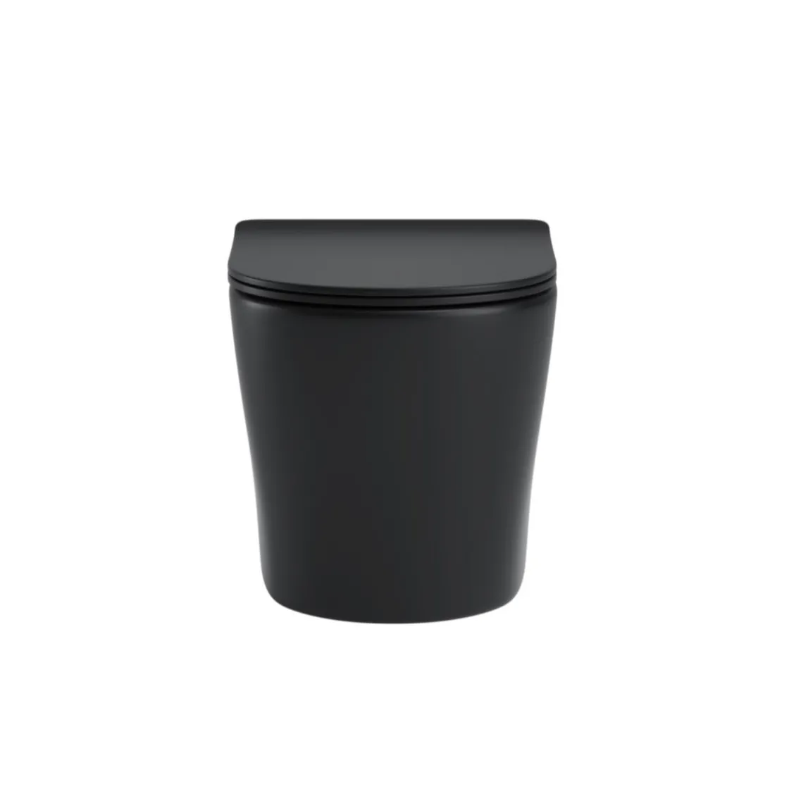 Wand-WC-Set Nakia mattschwarz spuelrand-los inkl. Deckel m. Absenkautomatik ^ sanicomfort Outlet