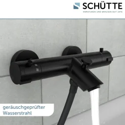 Wannentherm. London,schwarz-matt, 1/2Verbruehschutz und Wassersparfunktion ^ Schütte Discount