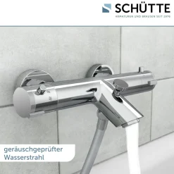Wannenthermostat London, chrom, 1/2Verbruehschutz und Wassersparfunktion ^ Schütte