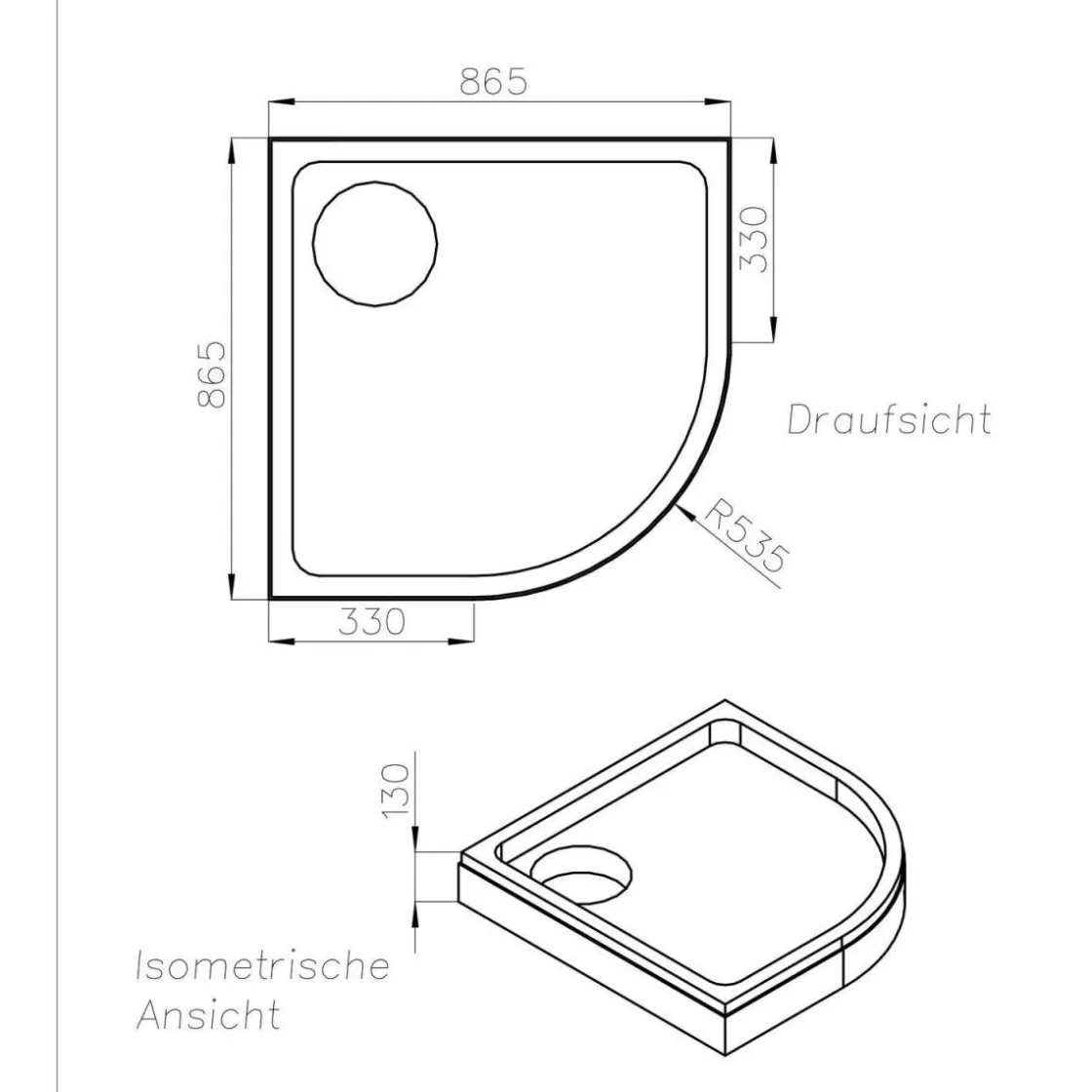 Wannenträger Viertelkreis 90x90 cmRadius 550 ^ Ottofond Sale