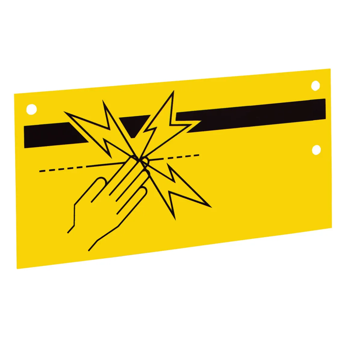 Warnschild für Elektrozaun 10 x 20 cm gelb ^ Sale