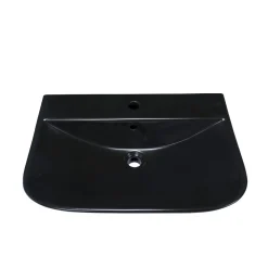 Waschtisch Rivo,Breite 60cm,Tiefe 45cm,matt schwarz, mit Überlauf u. Hahnloch ^ sanicomfort Online