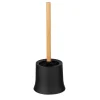 WC-Garnitur Mod. Basic, schwarz/bambus ^ Wenko Best