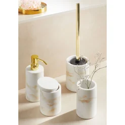 WC-Garnitur Mod. Odos, weiss/gold ^ Wenko Sale