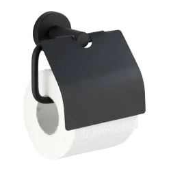 WC-Papierhalter m Deckel Bosio Black ^ Wenko New