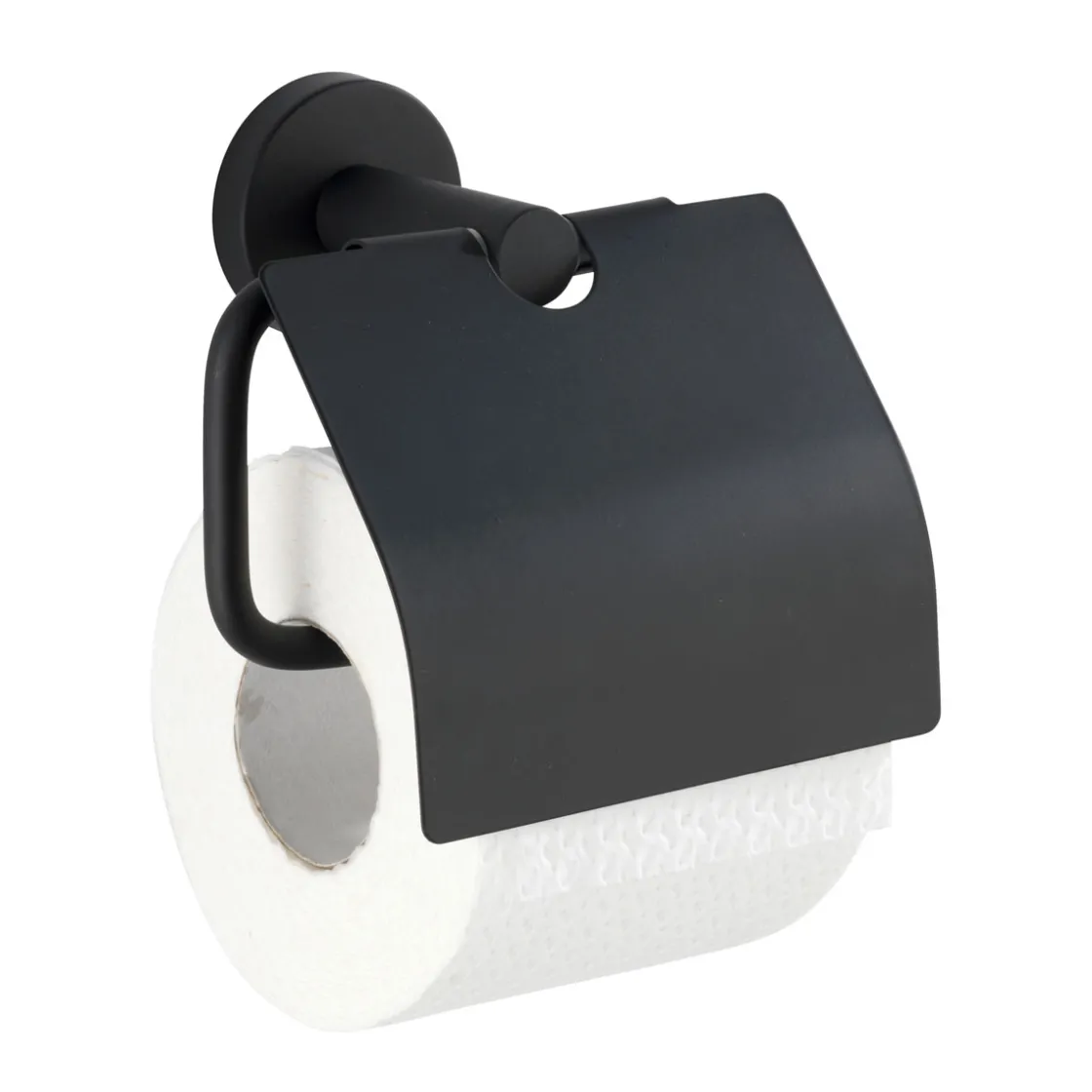 WC-Papierhalter m Deckel Bosio Black ^ Wenko New