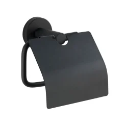 WC-Papierhalter m Deckel Bosio Black ^ Wenko New