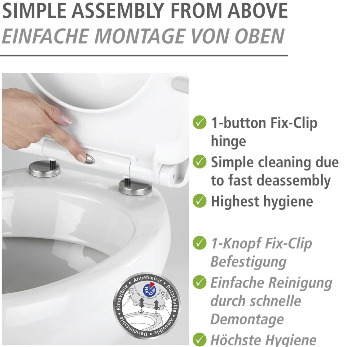 WC-Sitz Polar, Thermoplast, high gloss ^ Wenko Best