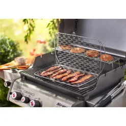 Fisch- und Gemüsehalter groß Edelstahl für Gasgrill ab Q300 ^ Weber