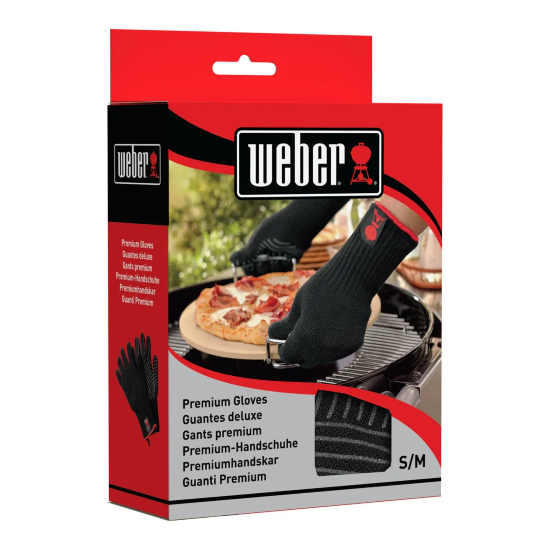 Grillhandschuh Größe S/M Set aus Kevlar schwarz lang mit Silikonnoppen ^ Weber Clearance