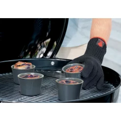 Grillhandschuh Größe S/M Set aus Kevlar schwarz lang mit Silikonnoppen ^ Weber Clearance