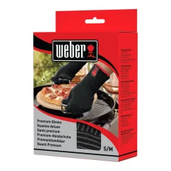 Grillhandschuh Größe S/M Set aus Kevlar schwarz lang mit Silikonnoppen ^ Weber Clearance