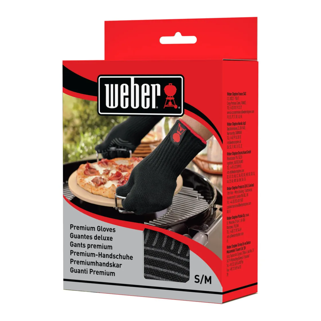 Grillhandschuh Größe S/M Set aus Kevlar schwarz lang mit Silikonnoppen ^ Weber Clearance