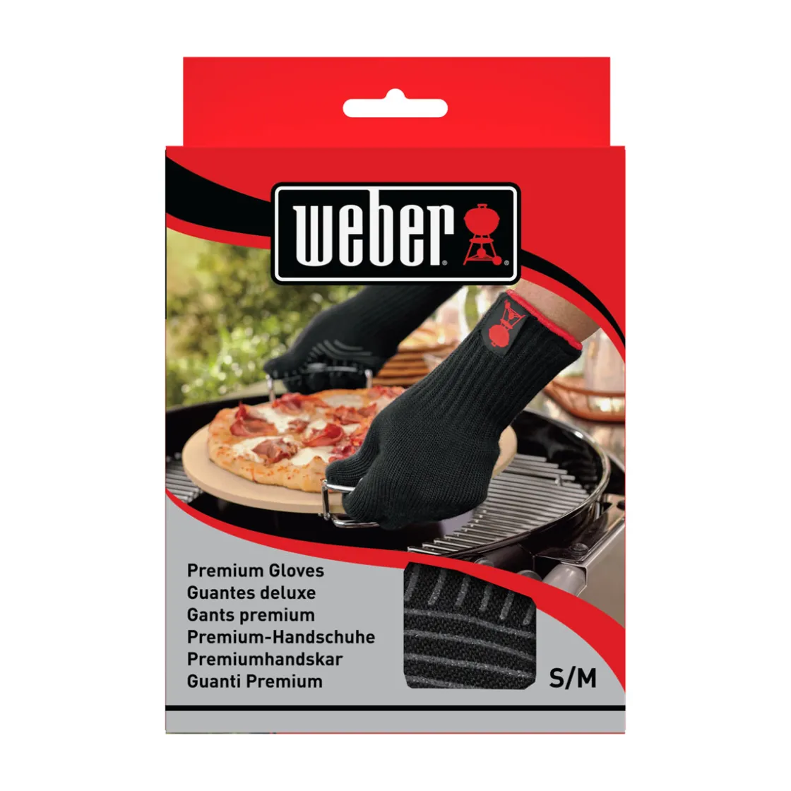 Grillhandschuh Größe S/M Set aus Kevlar schwarz lang mit Silikonnoppen ^ Weber Clearance