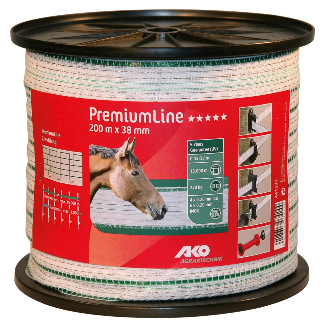 Weidezaunband PremiumLine cm 00 m weiß-grün ^ Outlet