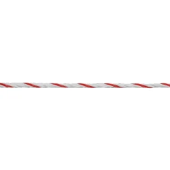 Weidezaunseil TopLine Plus 200 m Durchmesser 6 mm weiß-rot ^ New