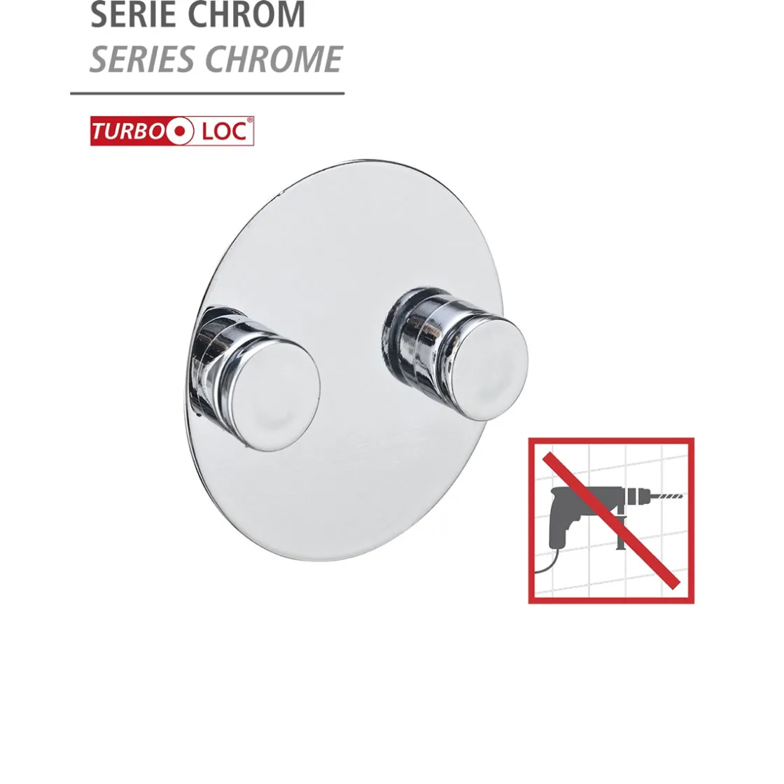 Adapter Duo Chrom Befestigen ohne bohren Turbo-Loc ^ Wenko Clearance