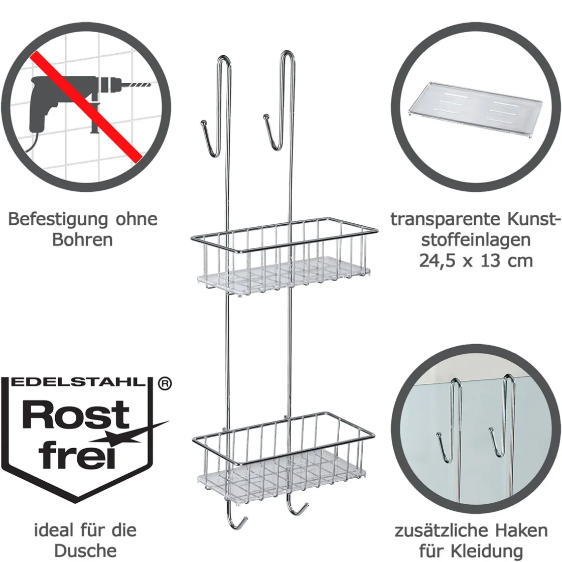 Duschcaddy Aldo 2 Etagen ^ Wenko Discount