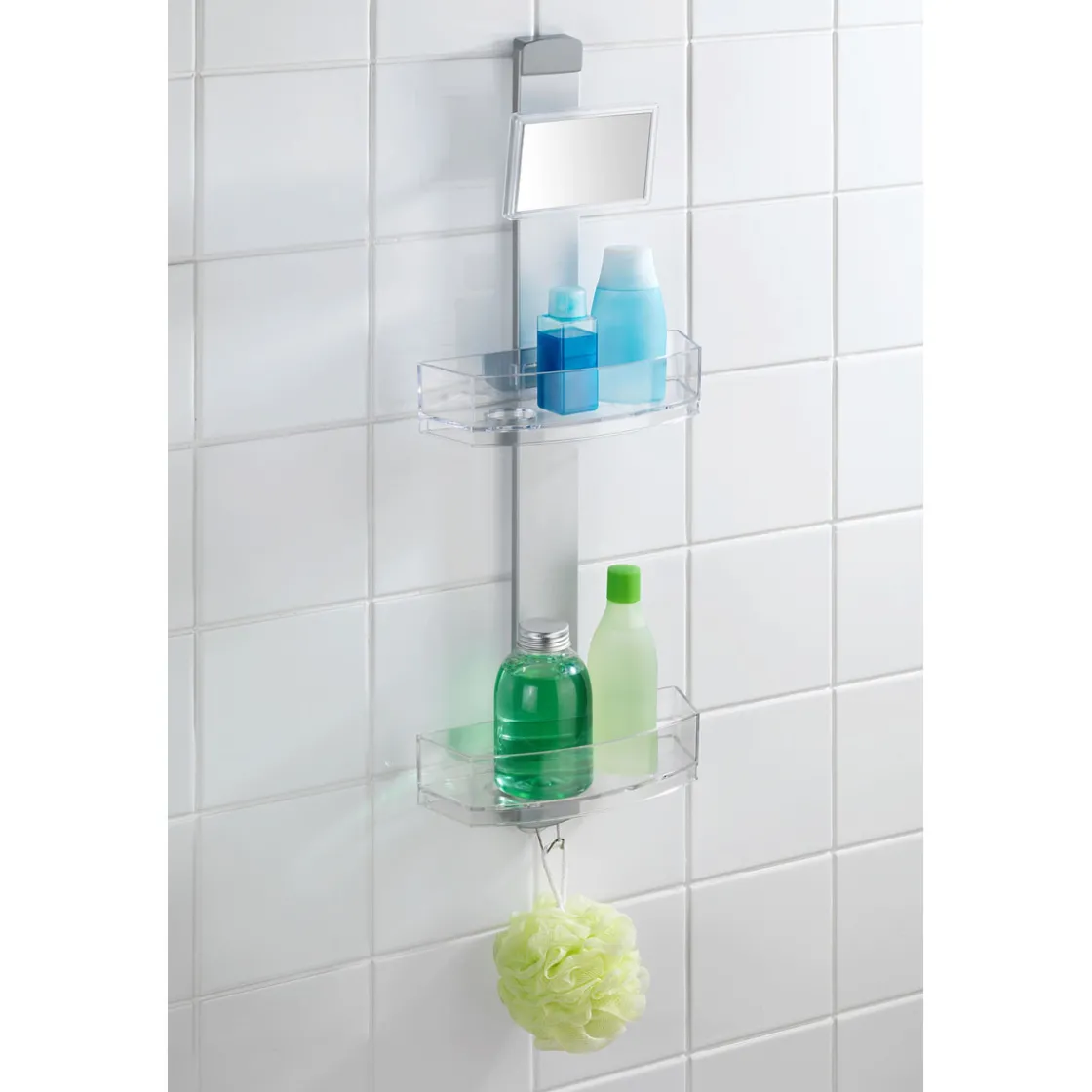 Duschcaddy Premium mit 2 Ablagen und Edelstahl-Haken ^ Wenko New