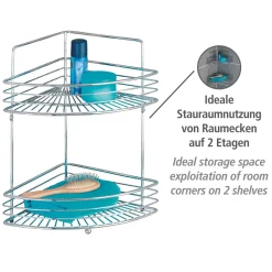 Eckwandablage Milano mit 2 Etagen chrom ^ Wenko Online