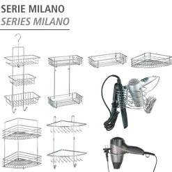Eckwandablage Milano mit 2 Etagen chrom ^ Wenko Online