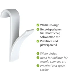 Haken für Handtuchheizkörper weiß 2er Set ^ Wenko Best
