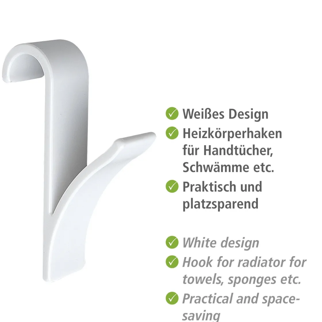 Haken für Handtuchheizkörper weiß 2er Set ^ Wenko Best