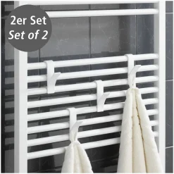 Haken für Handtuchheizkörper weiß 2er Set ^ Wenko Best