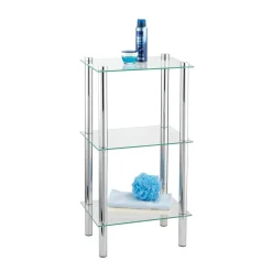 Regal Yago viereckig mit 3 Glasablagen ^ Wenko Hot