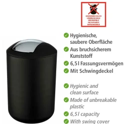 Schwingdeckeleimer Brasil L 6,5 L ^ Wenko Clearance