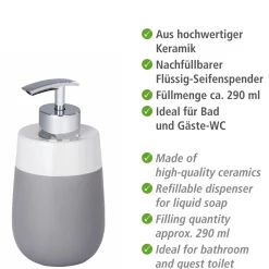 Seifenspender Malta grau/weiß 290 ml ^ Wenko New