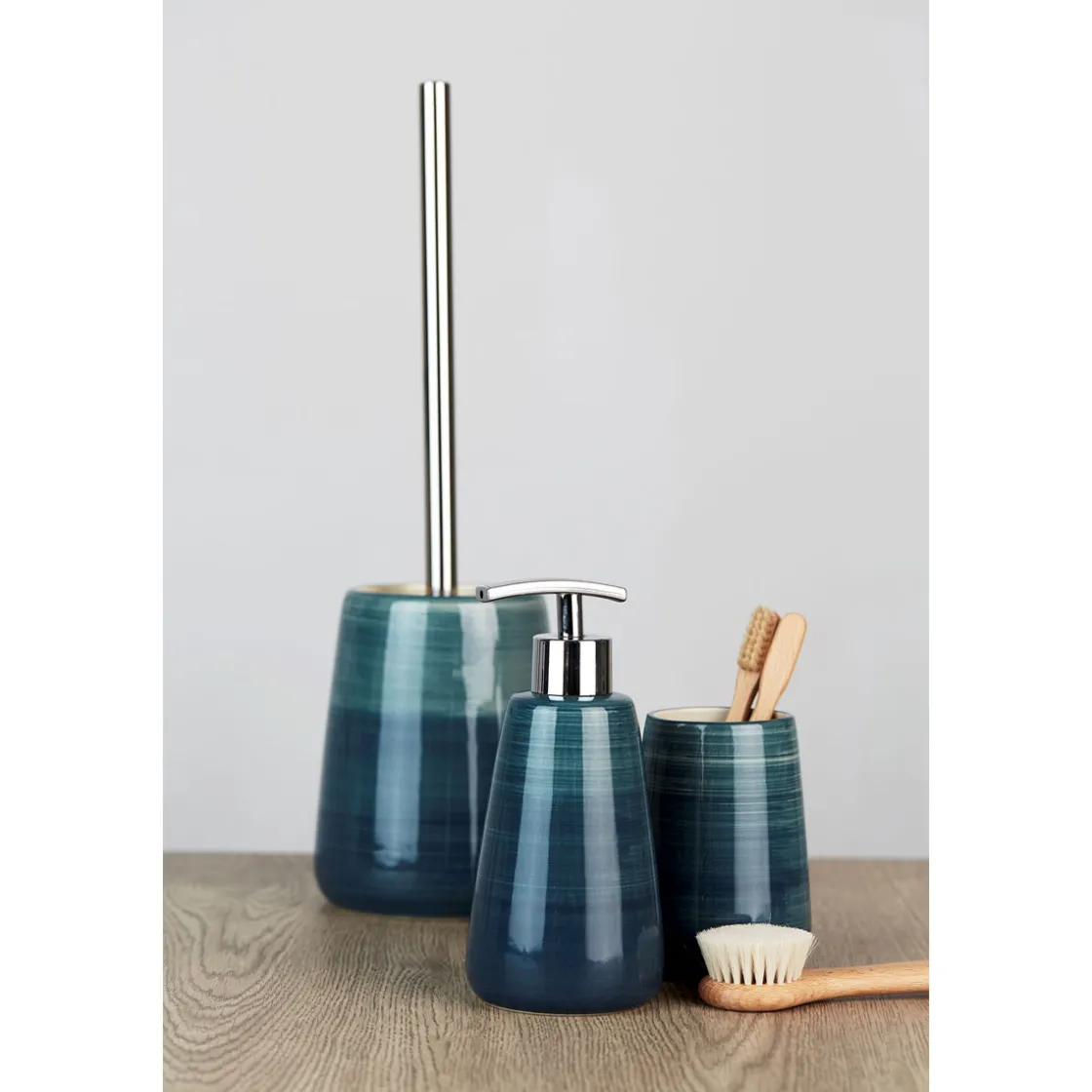 Seifenspender Pottery petrol 360 ml ^ Wenko Discount