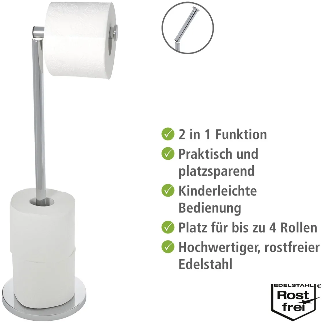 Stand Toilettenpapierhalter 2 in 1 ^ Wenko Online
