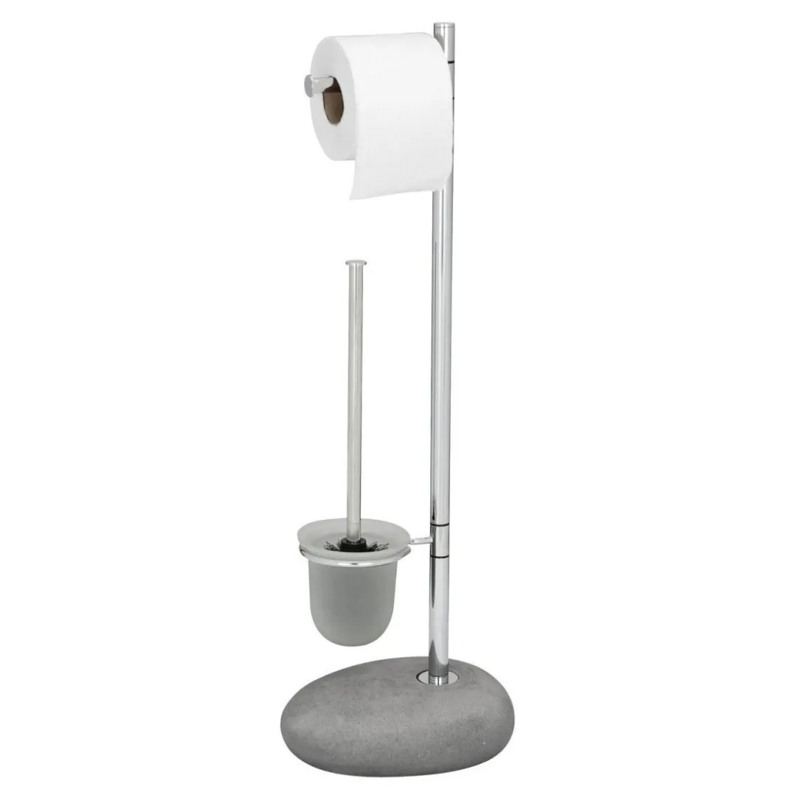 Stand WC-Garnitur Pebble Stone grau ^ Wenko Discount