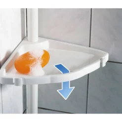 Teleskop Duschecke Easy weiß mit 4 Ablagen ^ Wenko Outlet