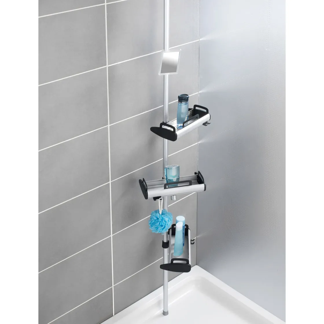 Teleskop Dusch-Regal Line mit 3 Ablagen ^ Wenko Discount