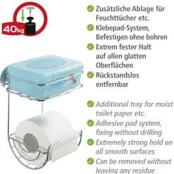 Turbo-Loc Toilettenpapierhalter mit Ablage ^ Wenko Outlet