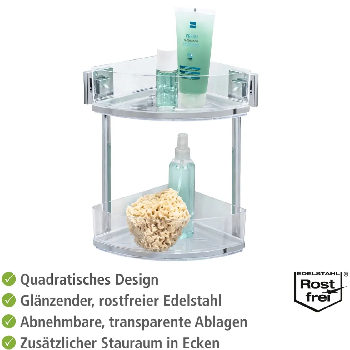 Vacuum-Loc Eckregal Quadro 2 Etagen ^ Wenko New