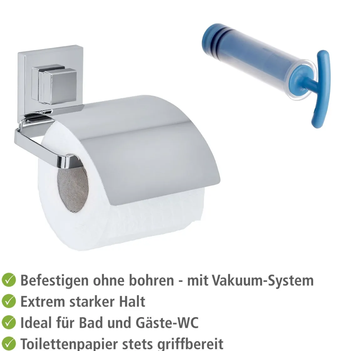 Vacuum-Loc Toilettenpapierhalter Cover Quadro ^ Wenko Best