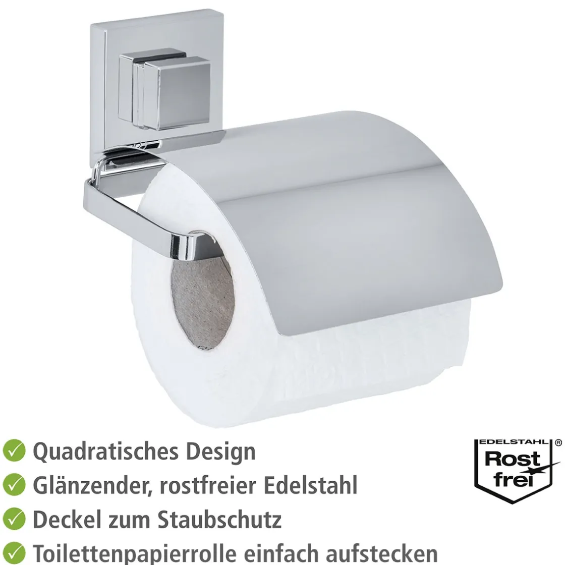 Vacuum-Loc Toilettenpapierhalter Cover Quadro ^ Wenko Best
