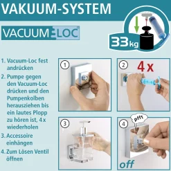 Vacuum-Loc Wandablage Quadro mit Haken ^ Wenko Discount