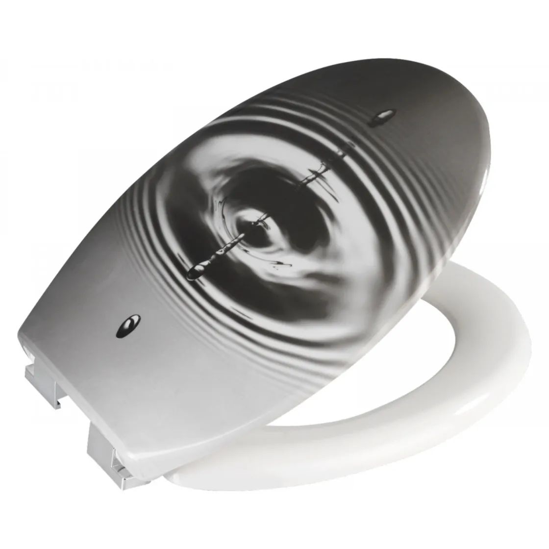 WC-Sitz Waterdrop Grau antibakteriell mit Absenkautomatik ^ Wenko Clearance