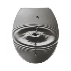 WC-Sitz Waterdrop Grau antibakteriell mit Absenkautomatik ^ Wenko Clearance